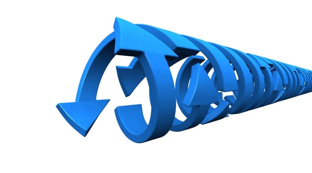 3D - Arrow Rotation Blue - Isolated