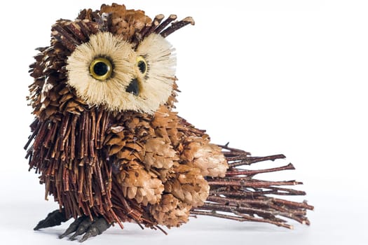 Handmade owl made of wood