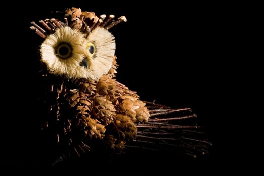 Handmade owl made of wood