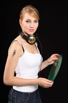 DJane with record