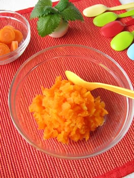 Baby porridge made from carrots