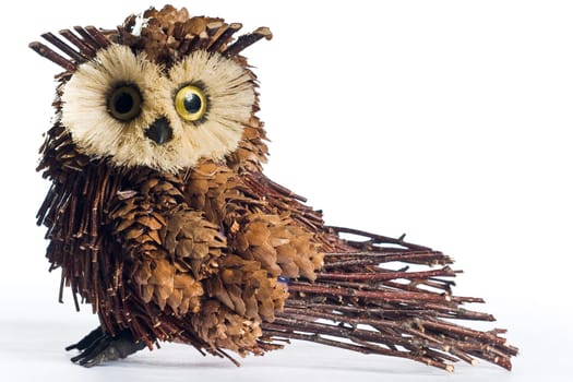 Handmade owl made of wood
