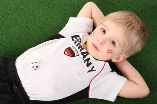 Relaxed football fan