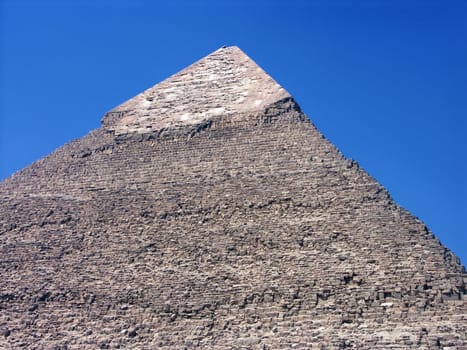 one pyramid with people in Giza valley - Cairo