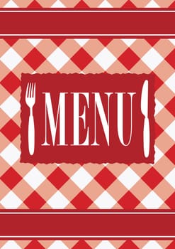 Menu Card - Red Gingham