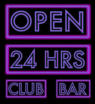 Set of Neon Signs