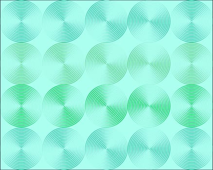 Metallic shimmering background image of many colored circle lines