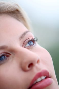 Closeup of beautiful blond woman