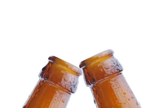 Chilled beer bottles