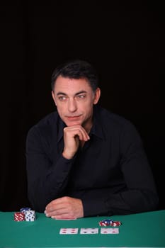 Man sitting at poker table