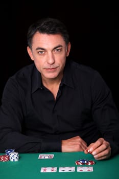 Man sitting at poker table