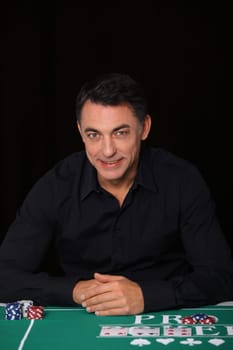Man sitting at poker table