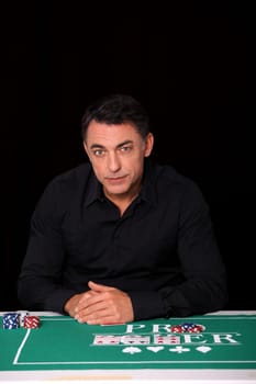 Man sitting at poker table