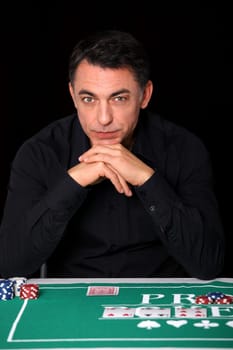 Man sitting at poker table