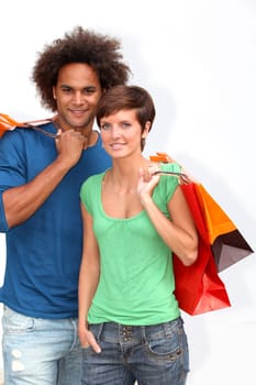 Young couple doing shopping