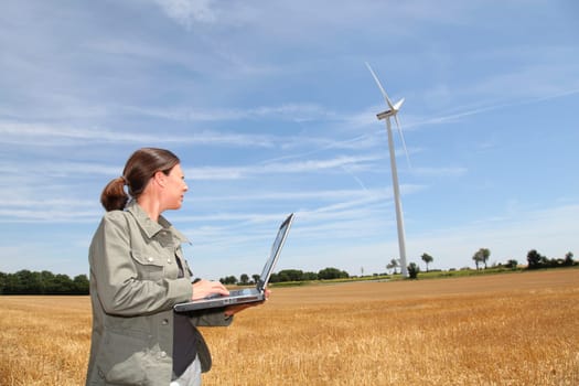 Agronomist in wheat field