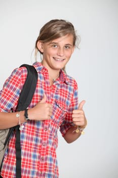 Closeup of young teenager