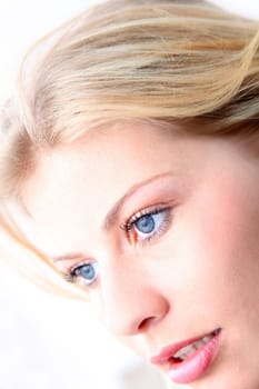 Closeup of beautiful blond woman