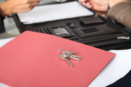 Closeup on house keys