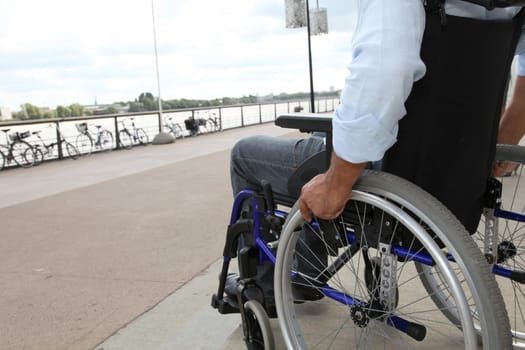 Closeup of wheelchair