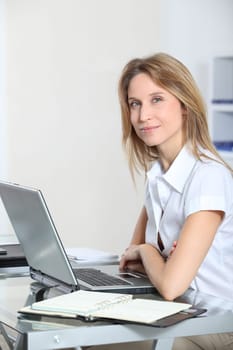 Closeup of beautiful businesswoman in the office