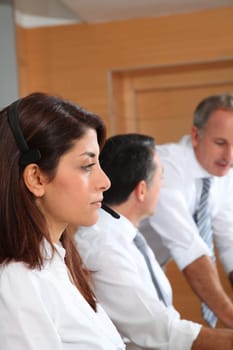 Adults in telemarketing training course