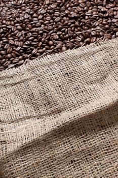 Bag full of coffee beans
