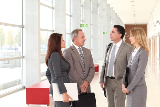 Business people meeting in congress hall