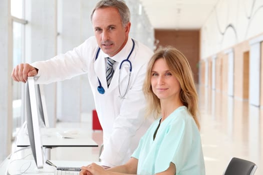Portrait of beautiful nurse an doctor