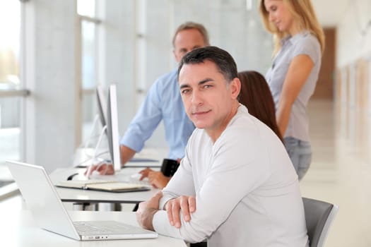 Businessman in work meeting
