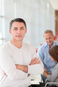 Businessman in work meeting
