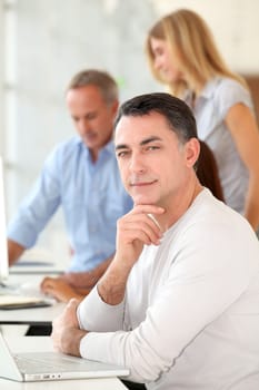 Businessman in work meeting