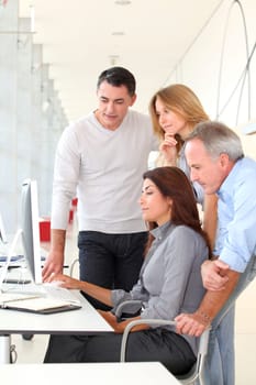 Group of people in business training