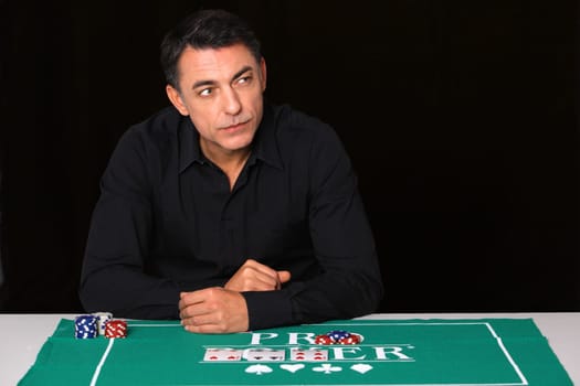 Man sitting at poker table