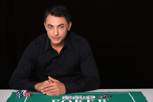 Man sitting at poker table