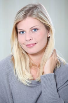 Smiling beautiful blond woman