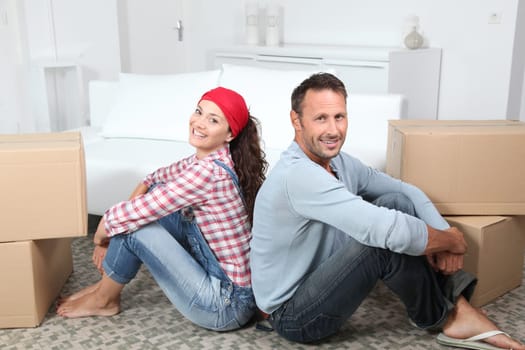 Couple moving in new house