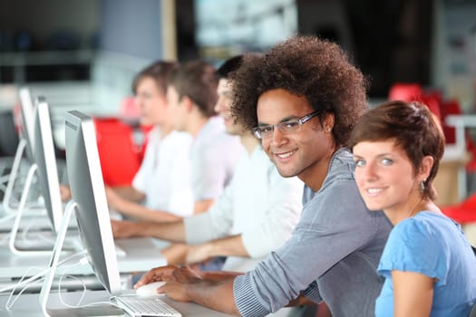 Young adults in training course