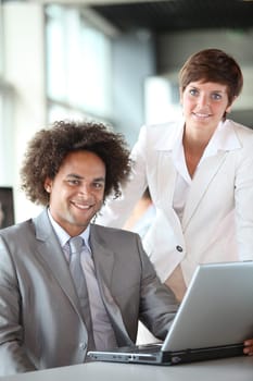 Business partners working in the office