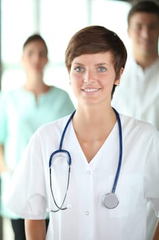 Closeup of beautiful young nurse