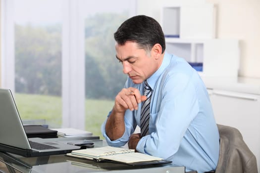 Businessman working in the office