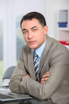 Closeup of businessman in the office