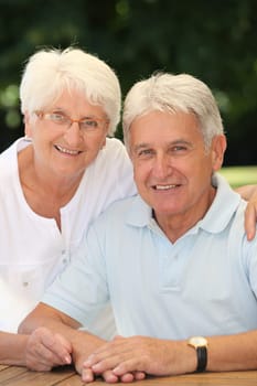Closeup of happy senior couple