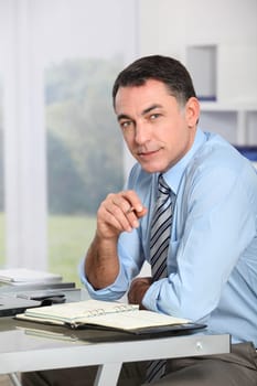 Closeup of office worker in the office