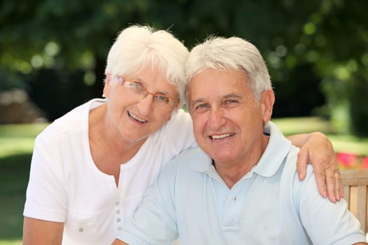 Closeup of happy senior couple