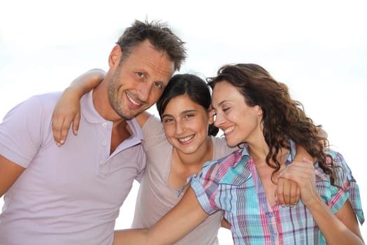 Closeup of family in vacation