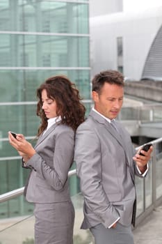 Business team with mobile phone