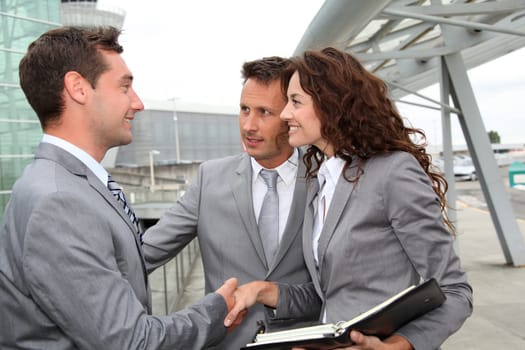 Business people in a business meeting away from the office