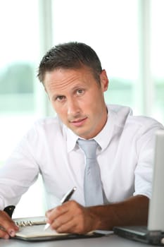 Businessman working in the office