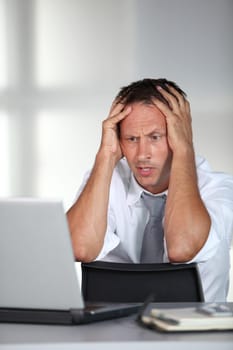 Worried businessman in the office